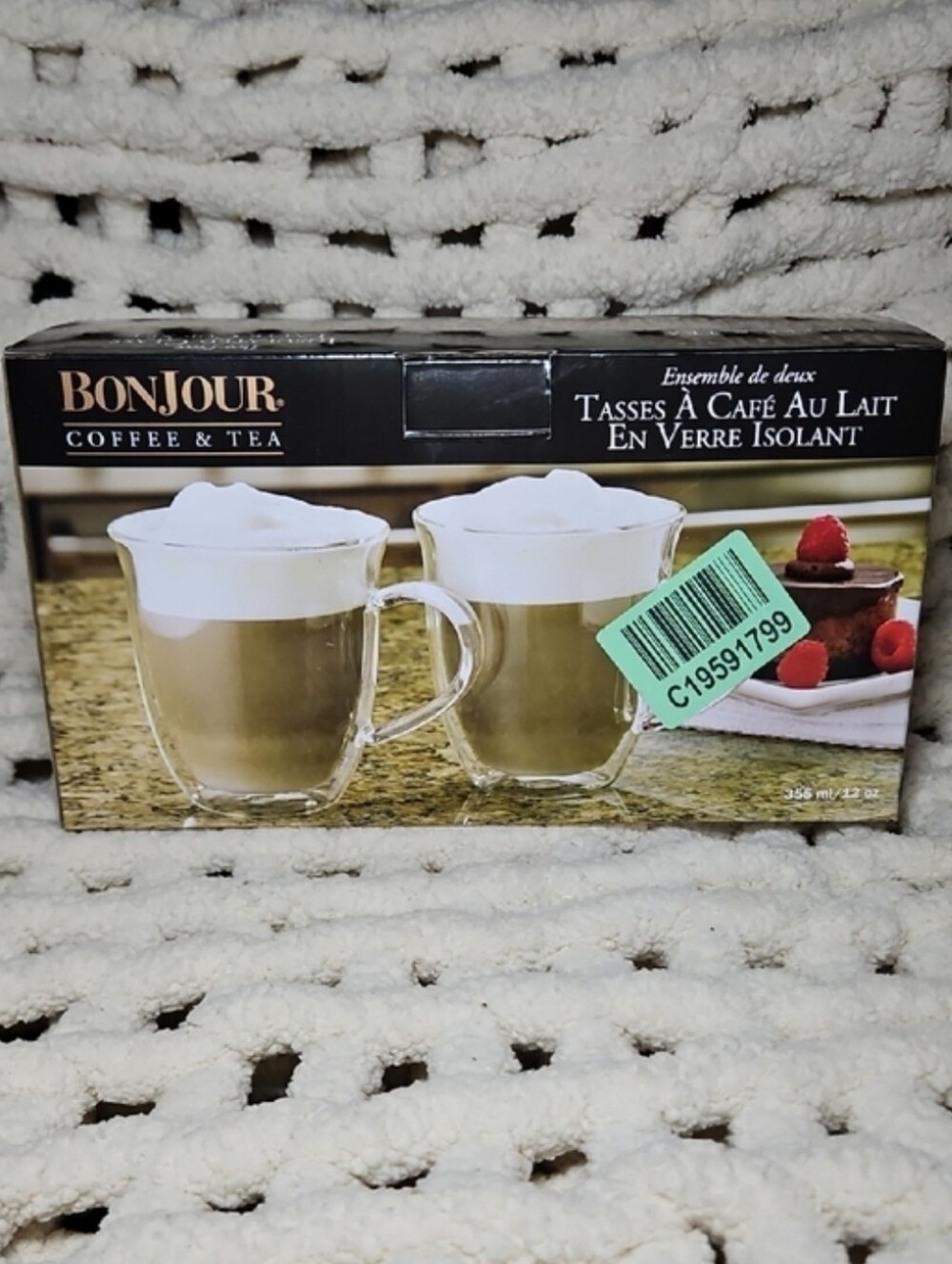 Two Piece Insulated Glass Latte Cup Set